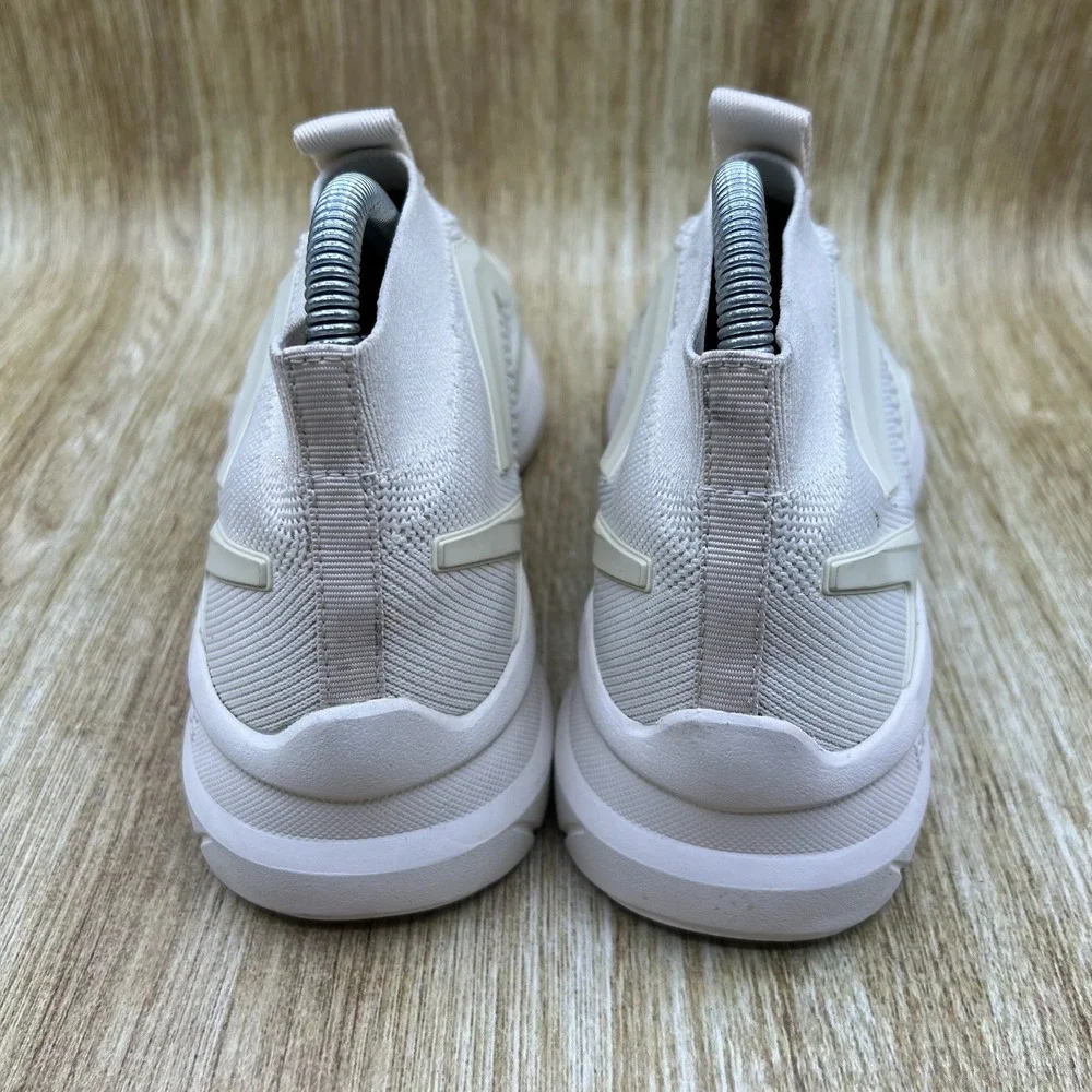 Hugo Boss Sock Sneakers Women's Size 7 EU 37 Cream White Slip On Knit Athleisure